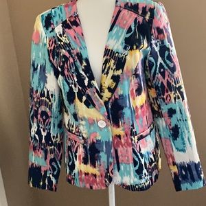 Koret Light Weight Jacket Beautiful Water Colors Size 8 Misses